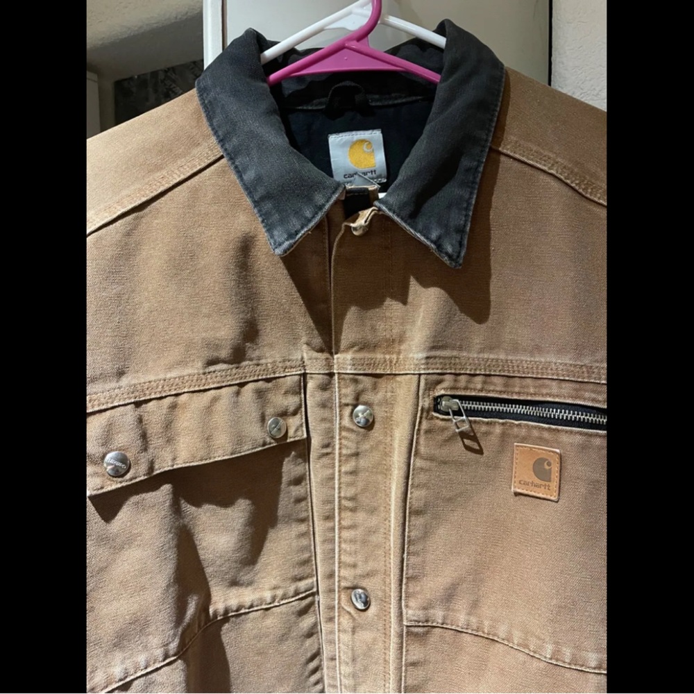 Carhartt Jacket J285 BRN Multi-Pocket Sandstone Jacket Quilt Lined Mens sz 2X